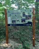 Informationsschild im Naturpark Thüringer Schiefergebirge über Vögel mit Illustrationen und Text.