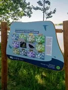 Informationsschild im Naturpark Thüringer Schiefergebirge mit Illustrationen und Text in Form gefräst.